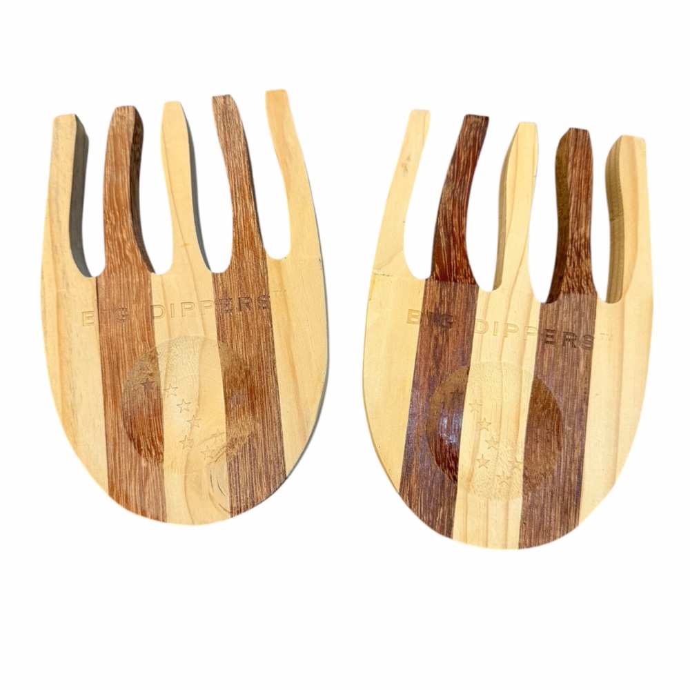 Big Dippers Handcrafted Wooden Salad Servers – Celestial Star Inlay – Set‎ of 2
